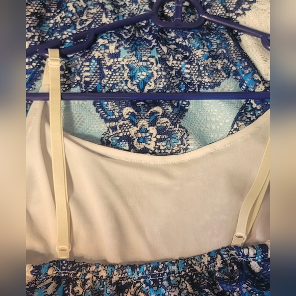 VENUS Blue and White Floral Lace - Picture 5 of 5